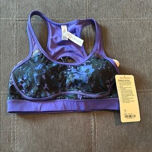 Purple and Black Floral Lululemon Sports Bra